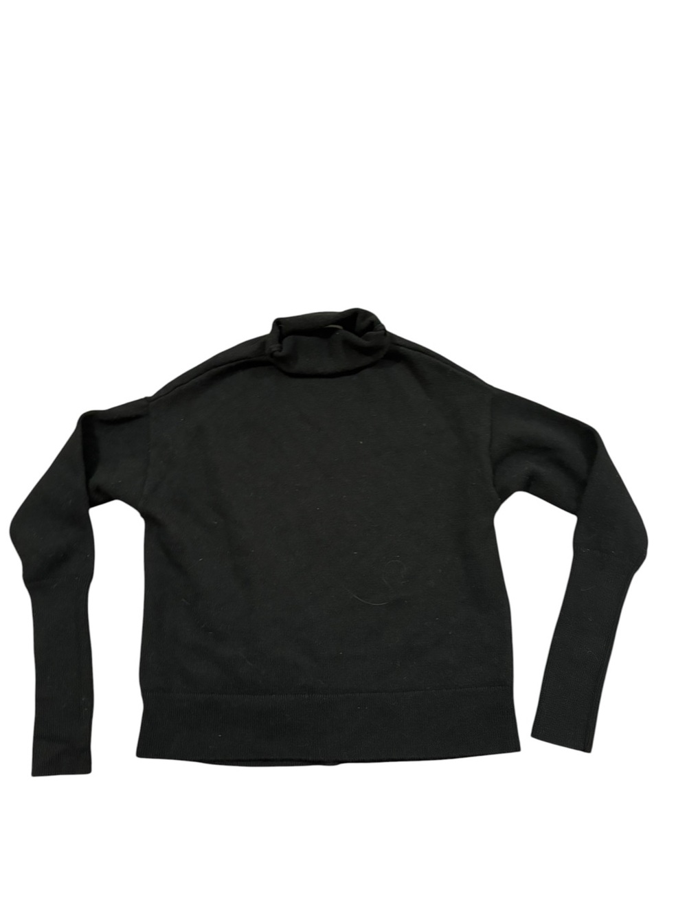 Aritzia Wilfred Cyprie Sweater S Black 100% Merino Wool Mock Neck